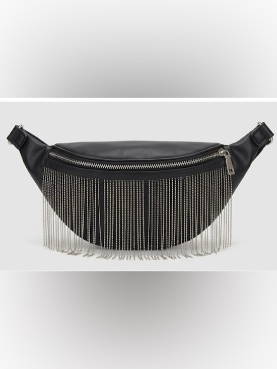 3Am Forever Handbags - NEW 3AM FOREVER Black Faux Leather Fringe Fanny Pack - Stylish & Functional